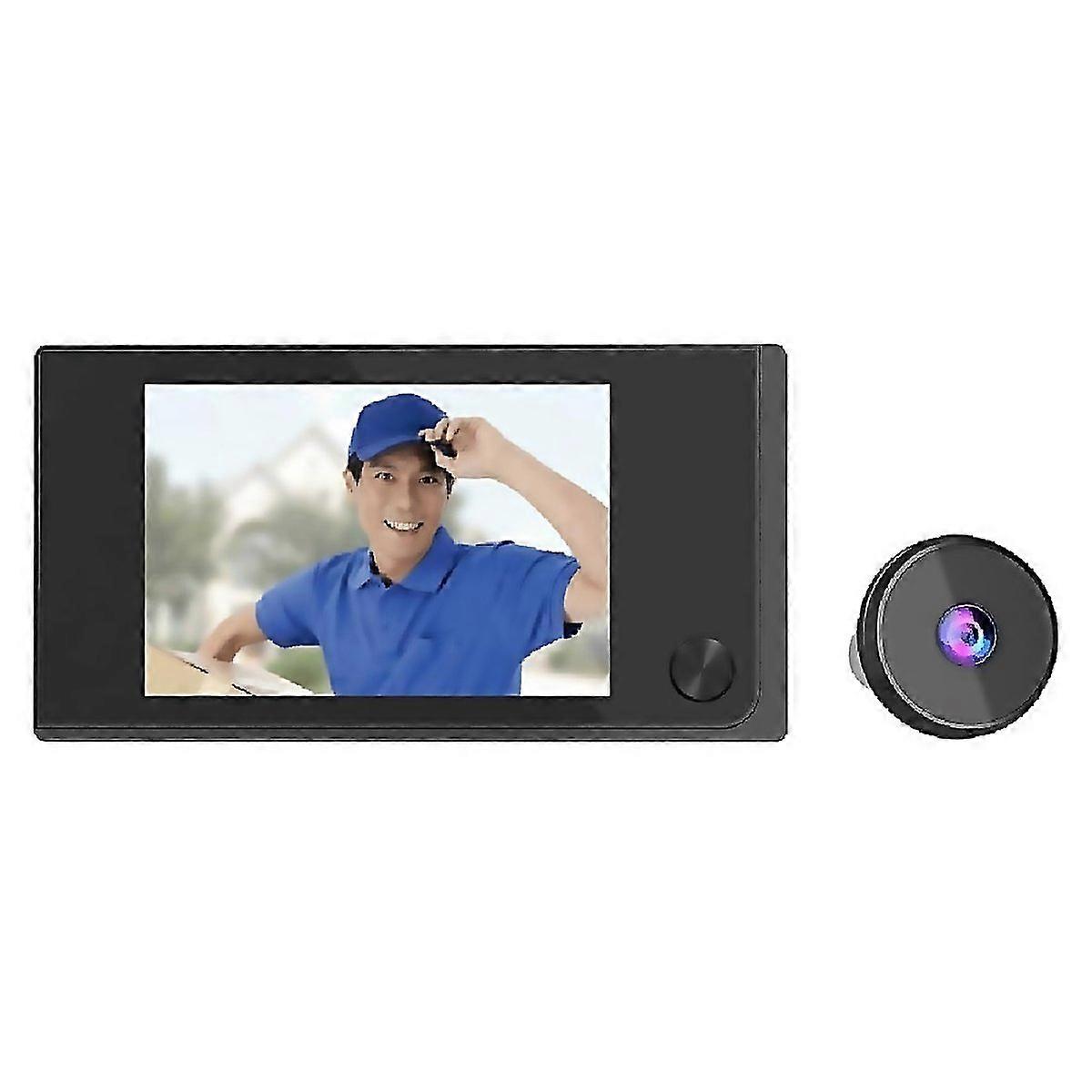 For Sn520ad 35 Inch Screen 20mp Security Camera Digital Peephole Door Viewer Black