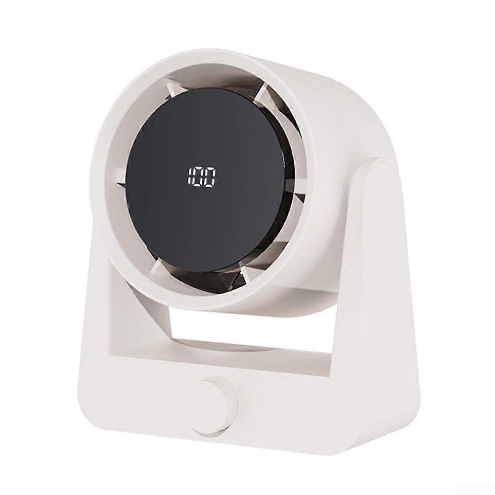 Wall Mounted Electric Fan With Smart Display  Airflow Beige Color For Home And Outdoor Use