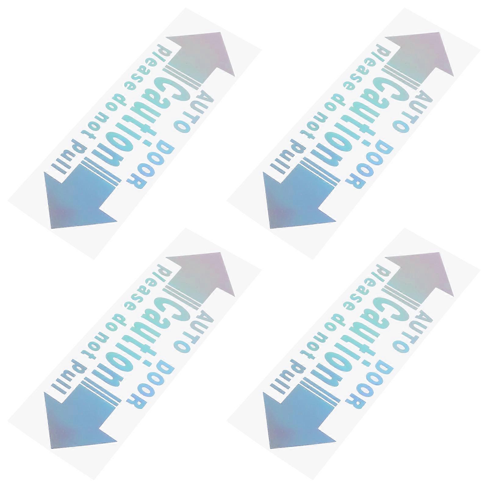 Automatic Door Sticker Car Warning Sign for 4Pcs Durable Use