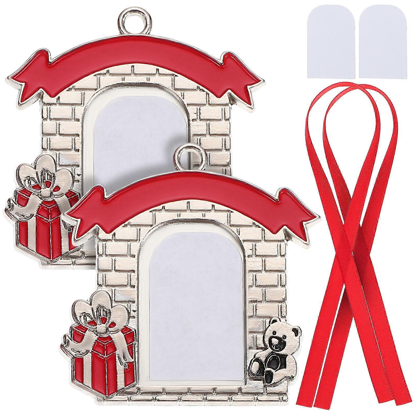 Heat Transfer Xmas Tree Hanging Ornaments for Decoration 6Pcs Set