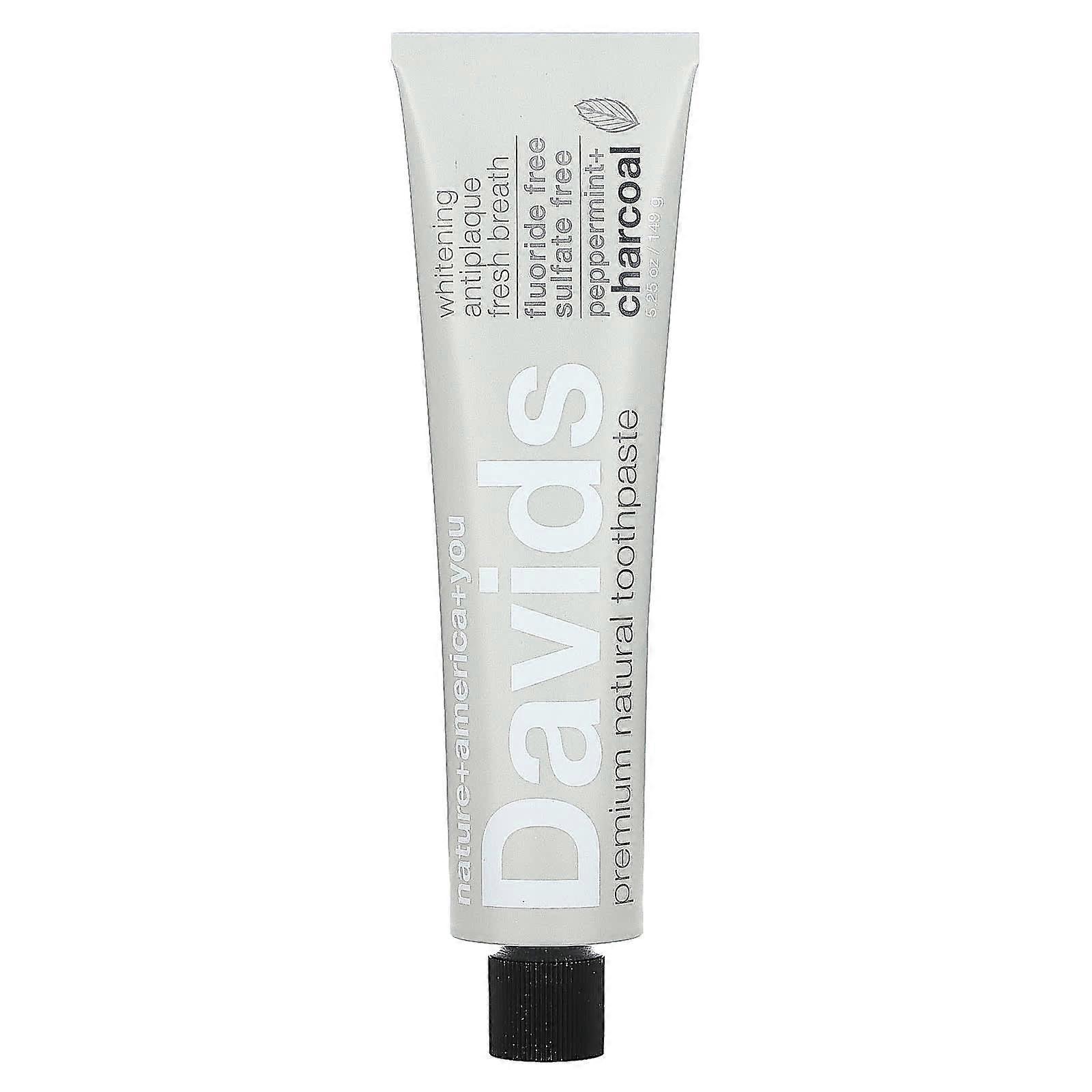 Premium Natural Toothpaste, Peppermint + Charcoal, 5.25 oz (149 g)