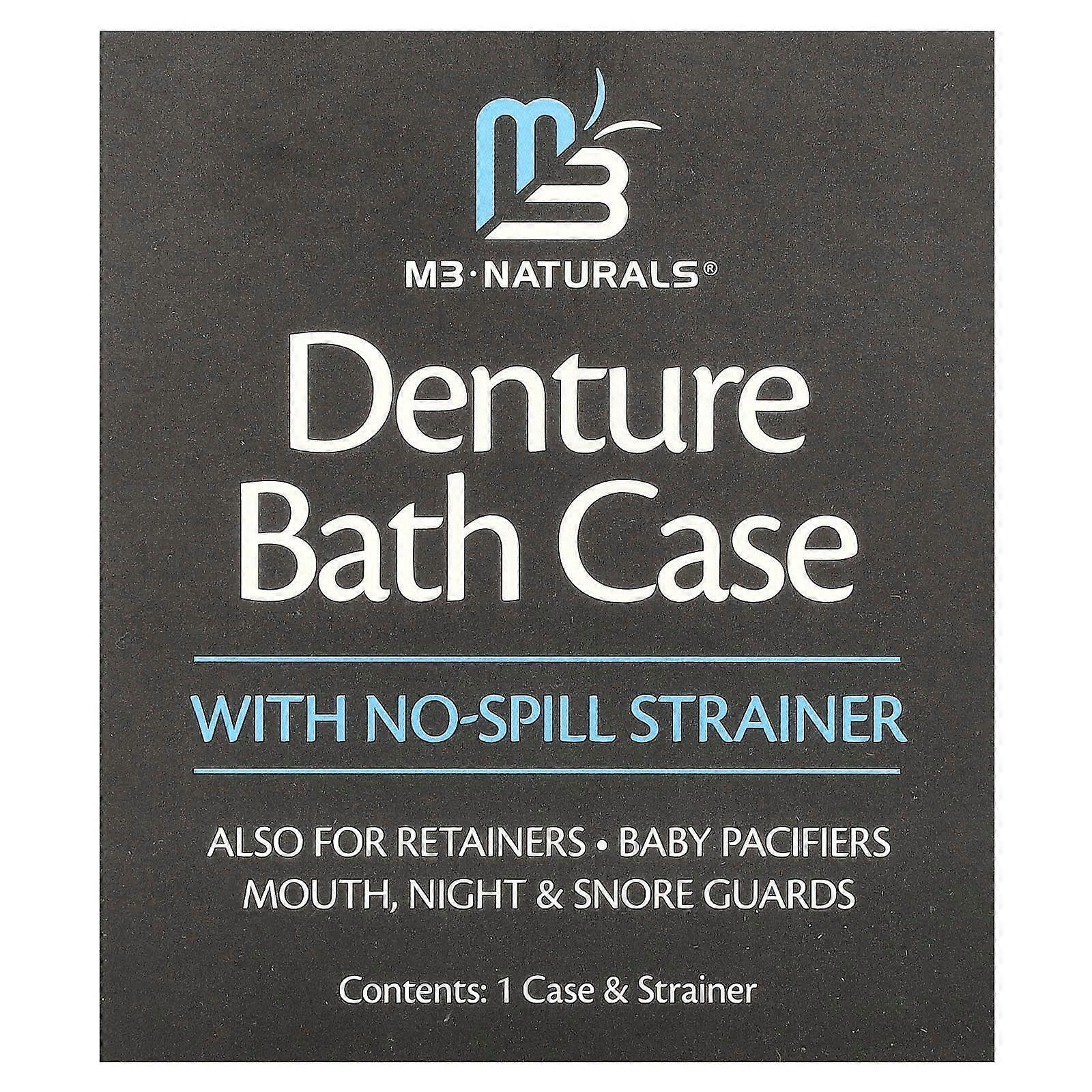 Denture Bath Case with No Spill Strainer, 1 Set