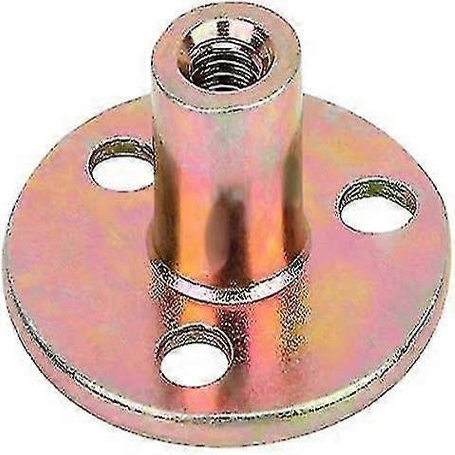 5pcs 3-hole Flange Nut M6/m8/m10 3-hole Brad T-nut Galvanized Iron Round Base T-nut(m6) Hy