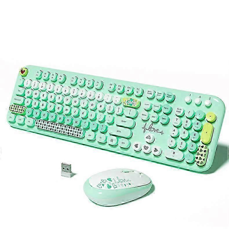 25-26 MOFII Wireless Mouse Set Lovely High-Quality Mixed Color 104 Keys USB Receiver Office for Laptops and Desktops Keyboard