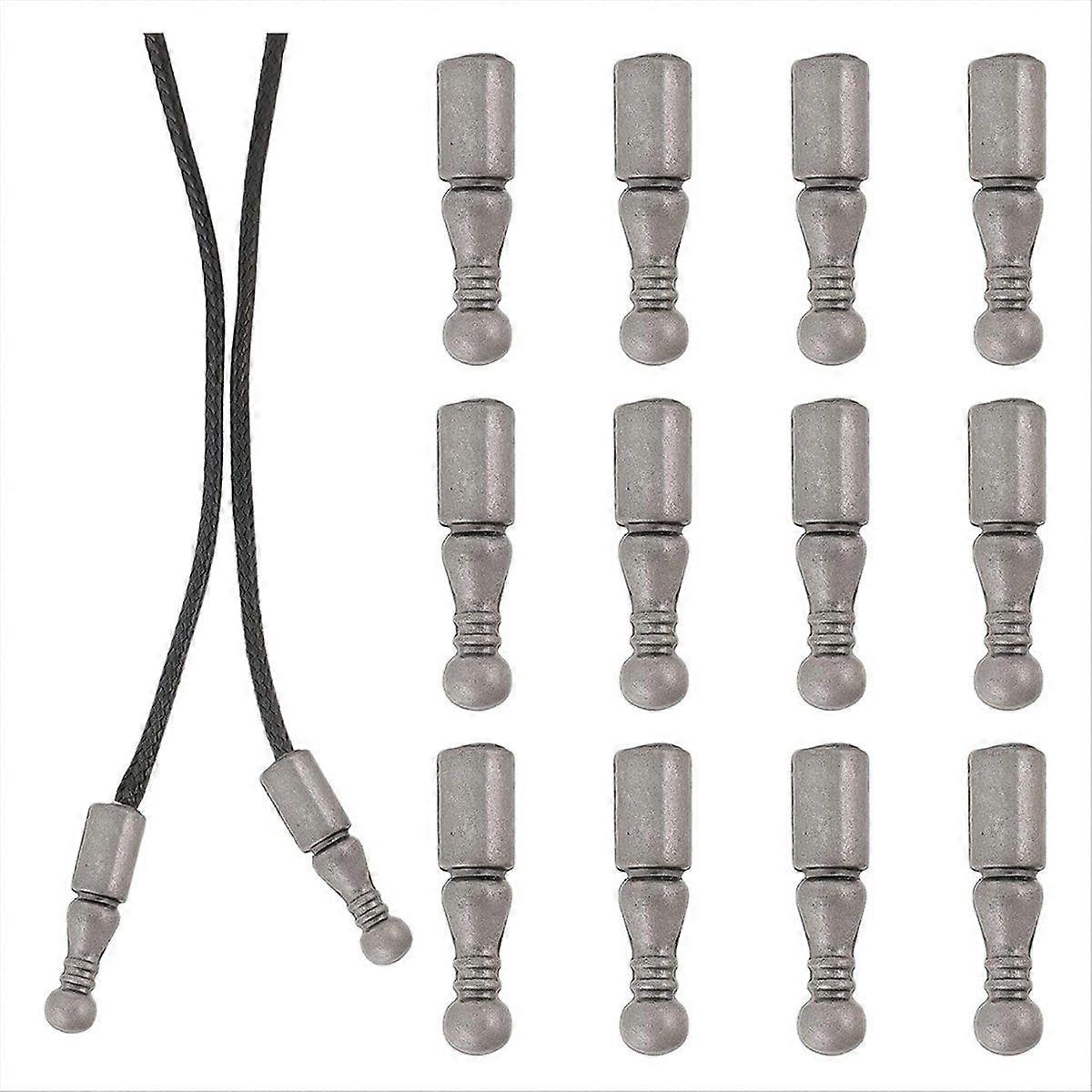 12Pcs Bolo Tie Tips Replacement End Caps for Clothes Decoring Chain A