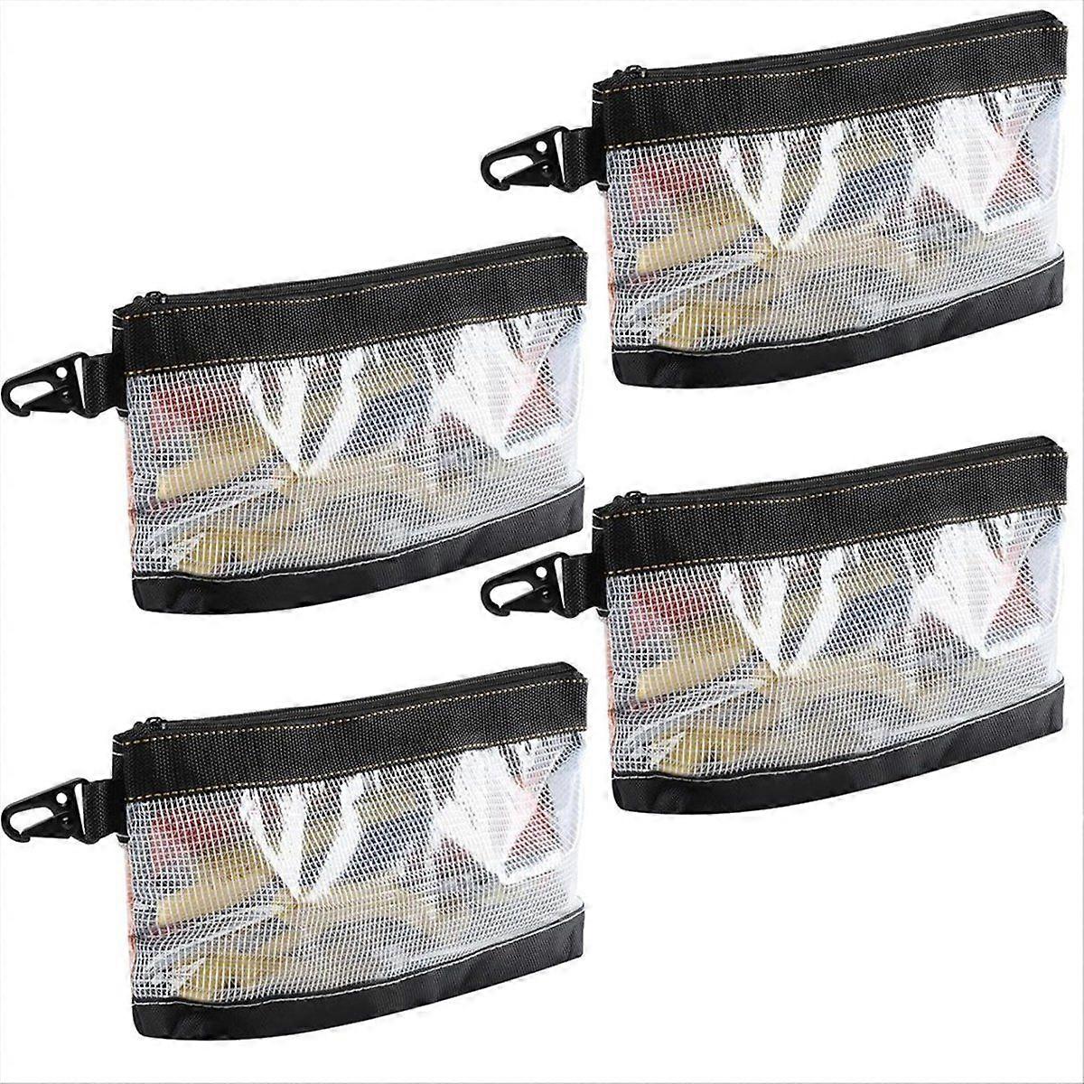 4 Pcs Small Tool Zipper Pouch, Portable Tool Bag, Small Transparent PVC Material, Bank Bag, Waterpr