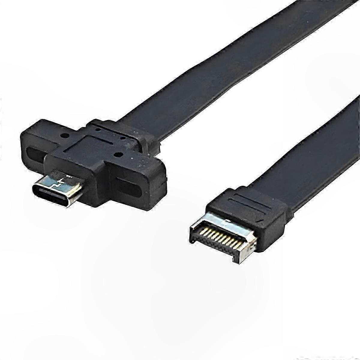 USB 3.2 Type-E to Type-C Front Panel Extension Cable, GEN2x2 Baffle Adapter for PC Chassis Connection