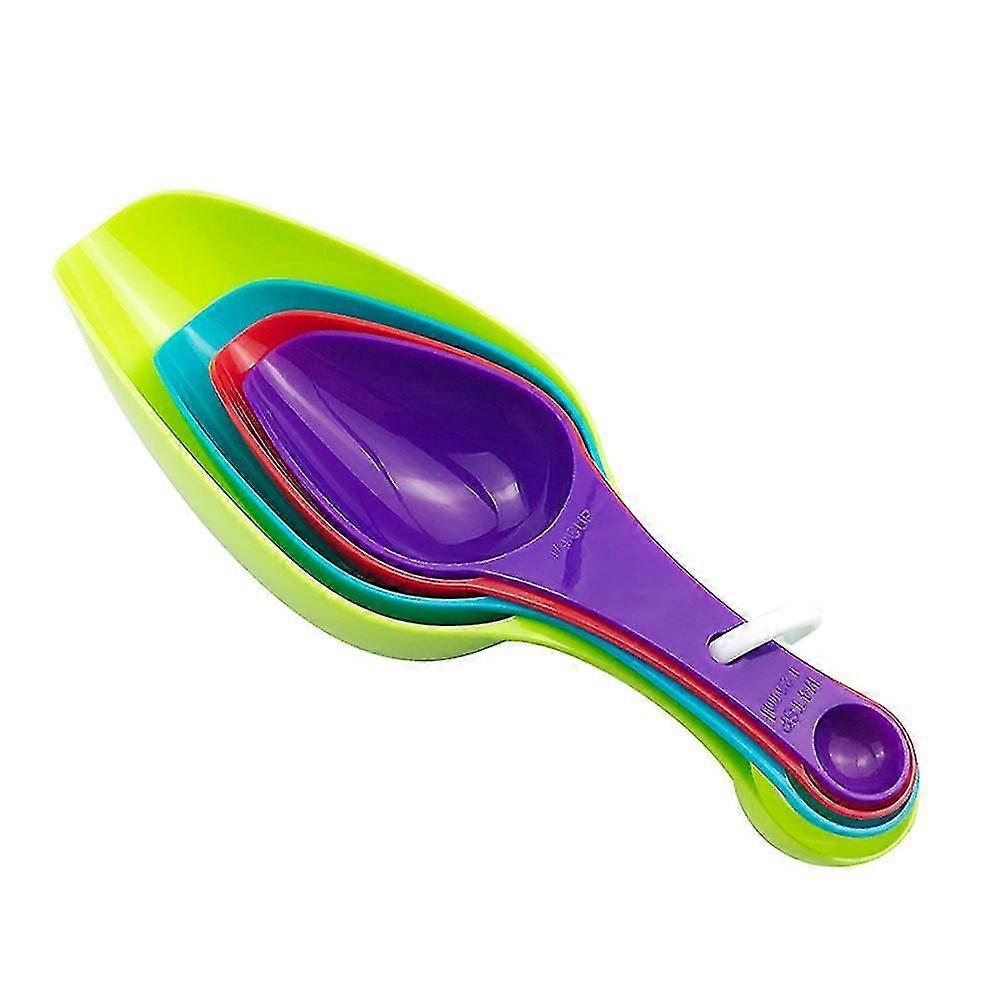 4 Pcs Kitchen Measuring Cups Spoons Flour Baking Cooking Coffee Plastic Tools