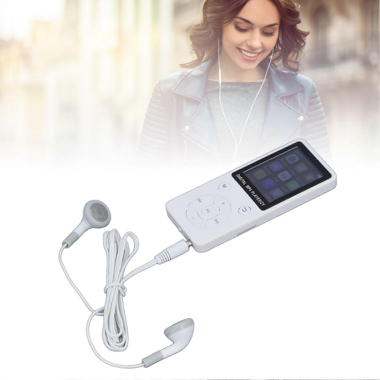 64GB MP3 MP4 Player with Bluetooth 5.0 1.8 Inch Screen Portable HiFi Music Player with Speaker Video FM E Book Earphone Support Up to 128GB White 