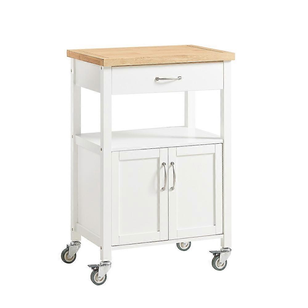 SoBuy FKW22-WN,Kitchen Trolley with Open Shelf Storage Mobile Kitchen Cart with Drawer Compact Kitchen Unit Storage Trolley
