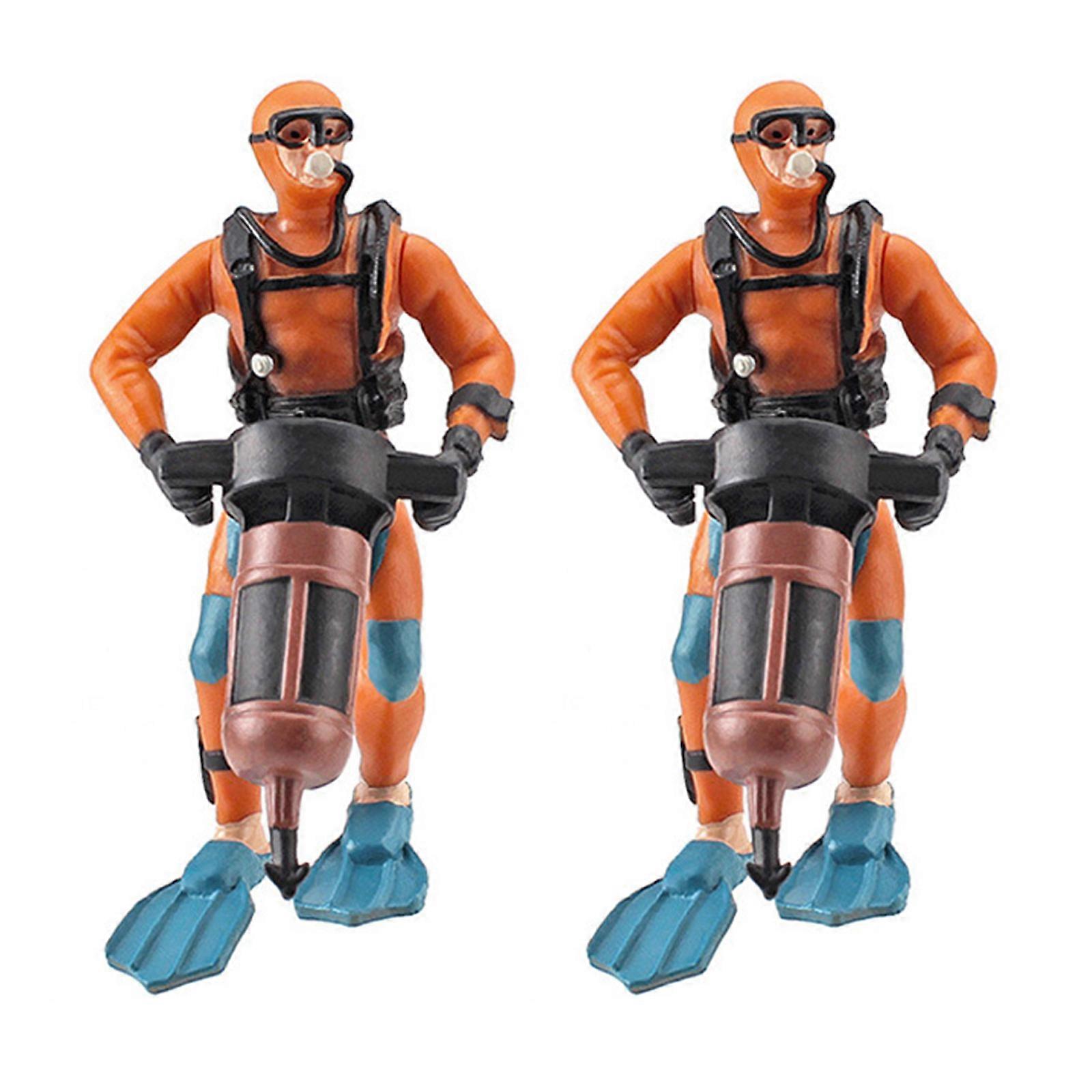 Aged Scuba Diver Water Feature Addition Fade Resistant Coating for Underwater Theme Multicolor