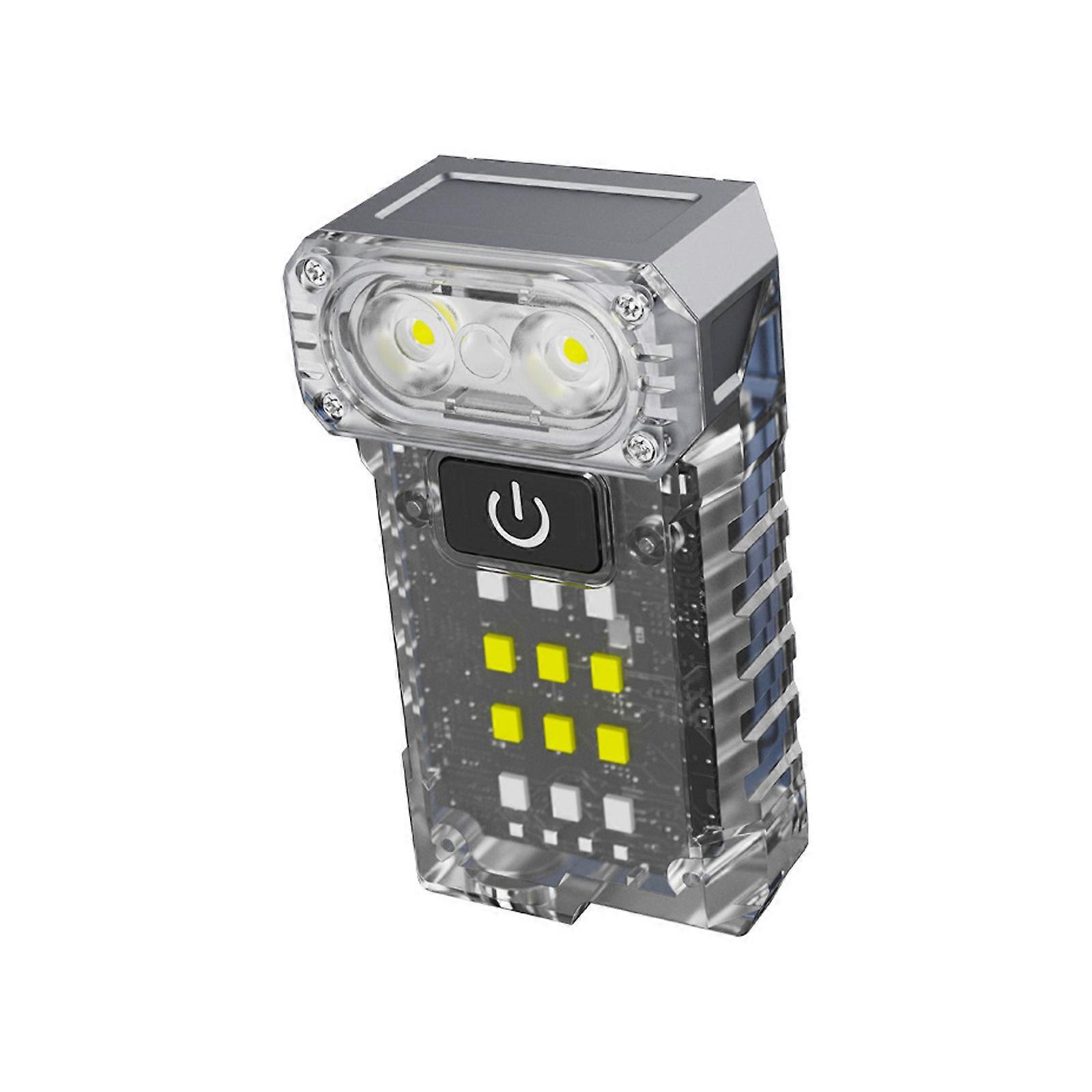 Multifunctional Magnetic Handheld Torch Double Light Source LED Work Light Rechargeable Flashlight Keychain Light Multicolor