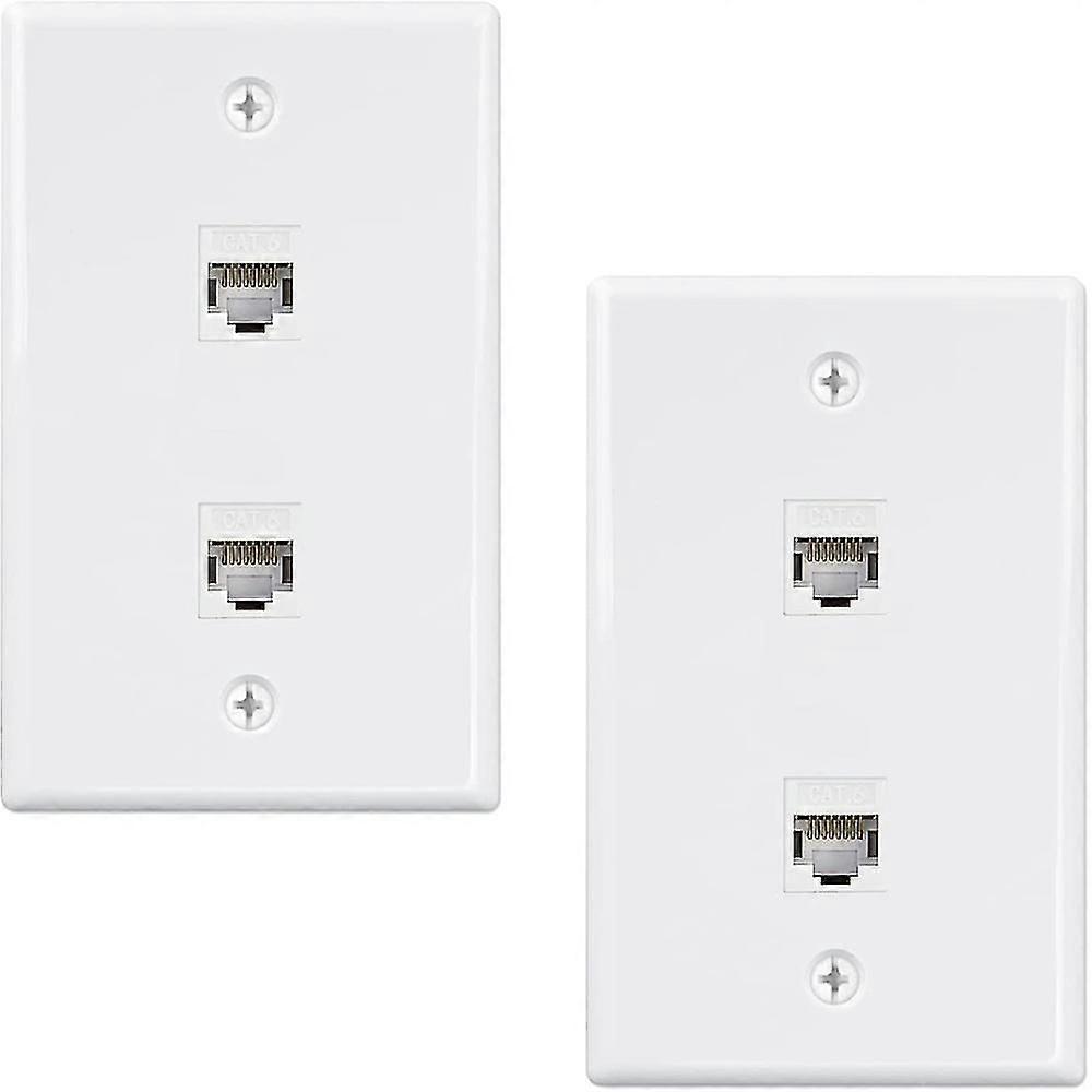 2er-Pack 2-Port-Ethernet-Wandplatte, Cat6-Buchse auf Buchse Wandbuchse Rj45 Inline-Koppler Wandsteckdose-haoyi