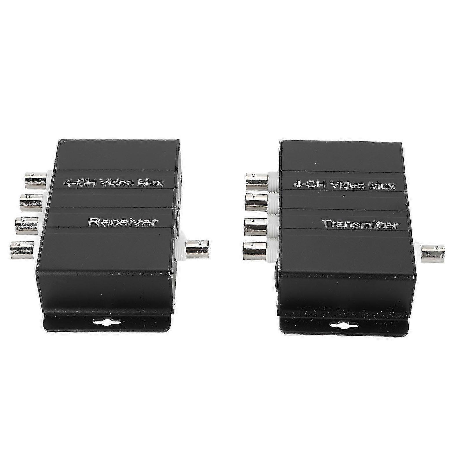 4 Channel Video Multiplexer Interference Resistant 4 HD Video to Coaxial Cable Multiplexer Transmitter and Receiver 400M