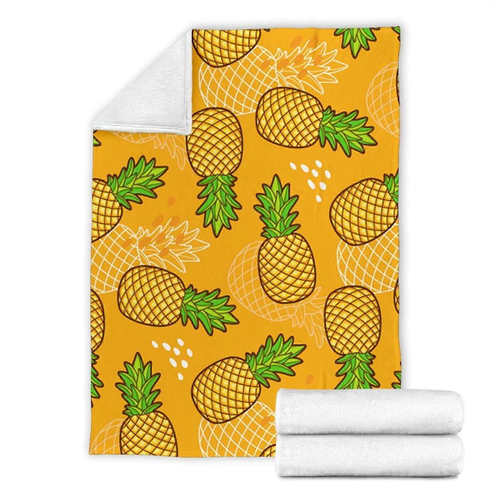 Begine Clearance Pineapple Blanket Super Soft Double-Sided Flannel Lazy Sofa Air Conditioning Blanket C,Blanket,1X Blanket