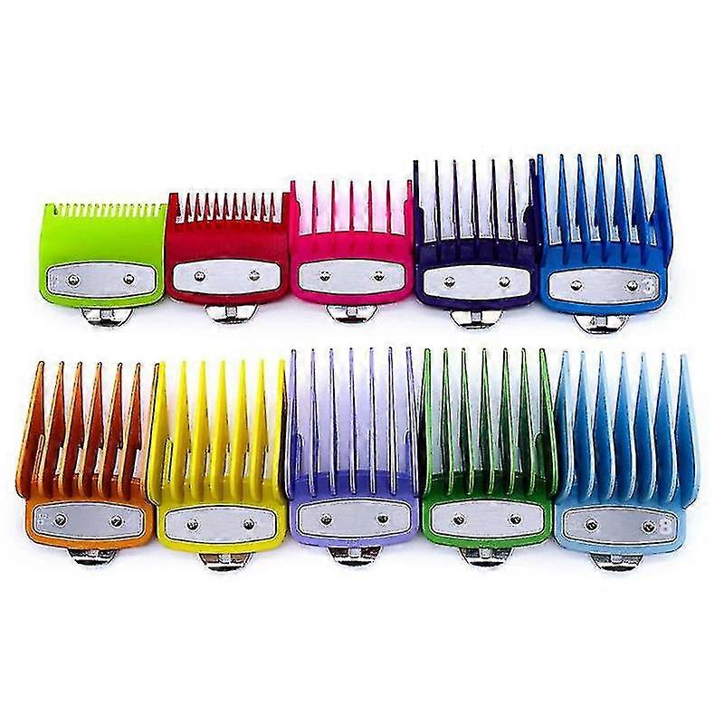 10pcs Colorful Guide Combs for Multiple Sizes Metal Hair Clippers - New Arrival Cutting Tools