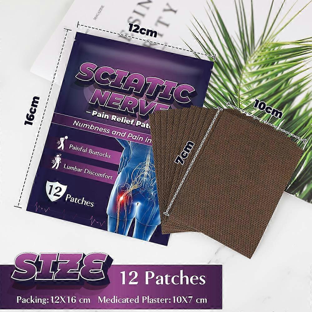 12Pcs Sciatica Nerve Pain Relief Patch Heating Body Balm Meridians Plaster