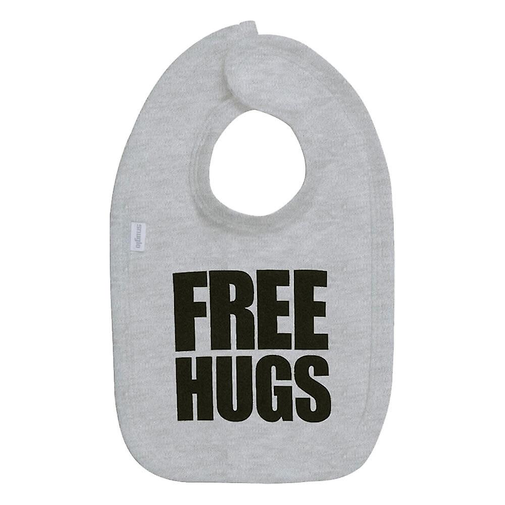 Free Hugs Baby Bib Grey