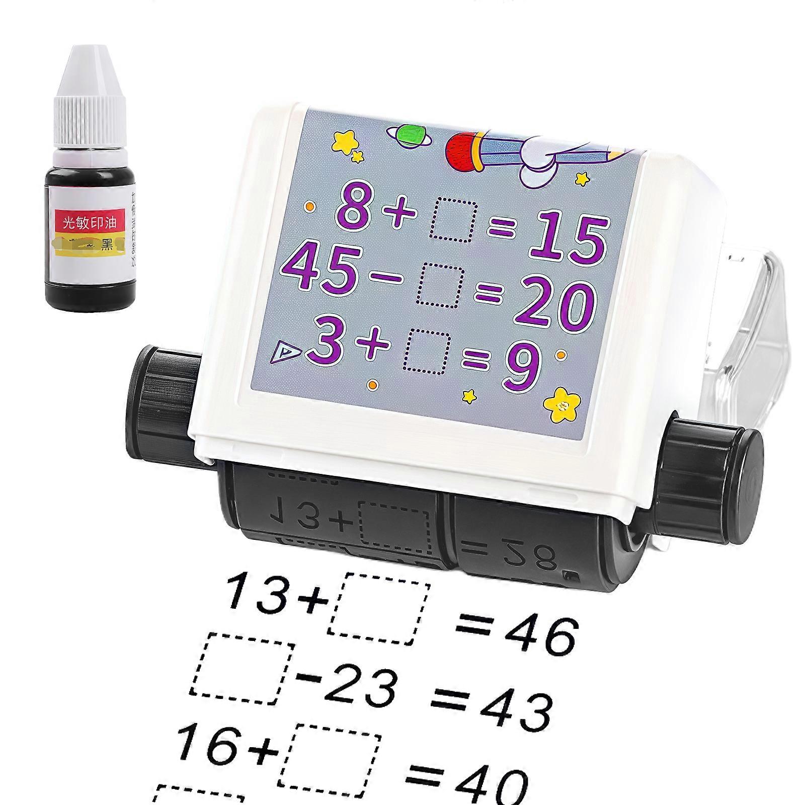 Mathematics Quiz Generator Stamper with Inks ABS Addition Subtraction Learning Stamper Educational Toy For Classroom Multicolor