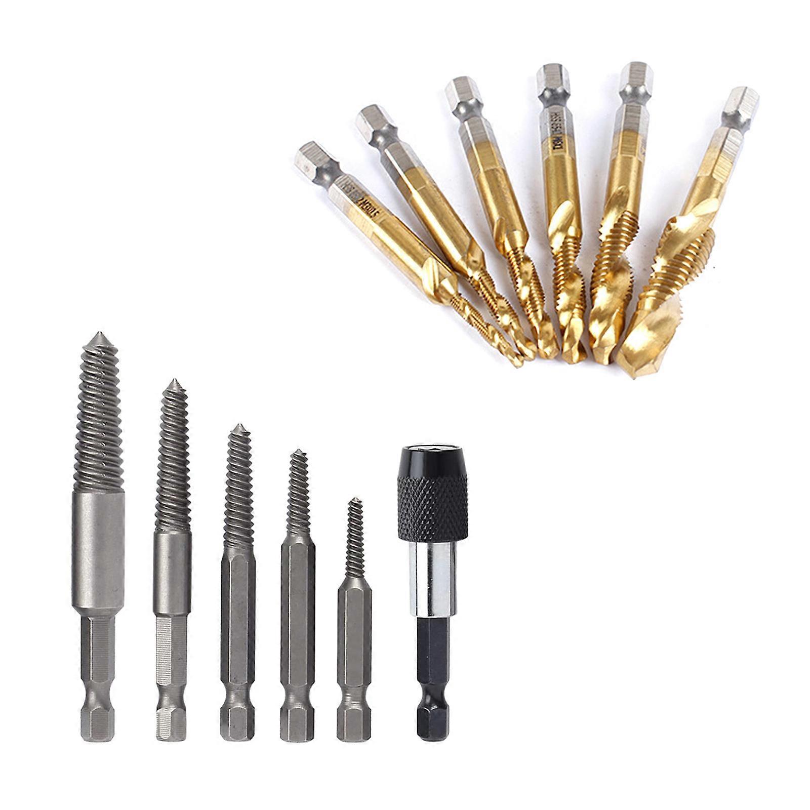 15Pcs Screw Extractor Metal Drill Bit Set Damaged Screws Remover Extractor Woodworking Tools Broken Bolt Extractor Multicolor
