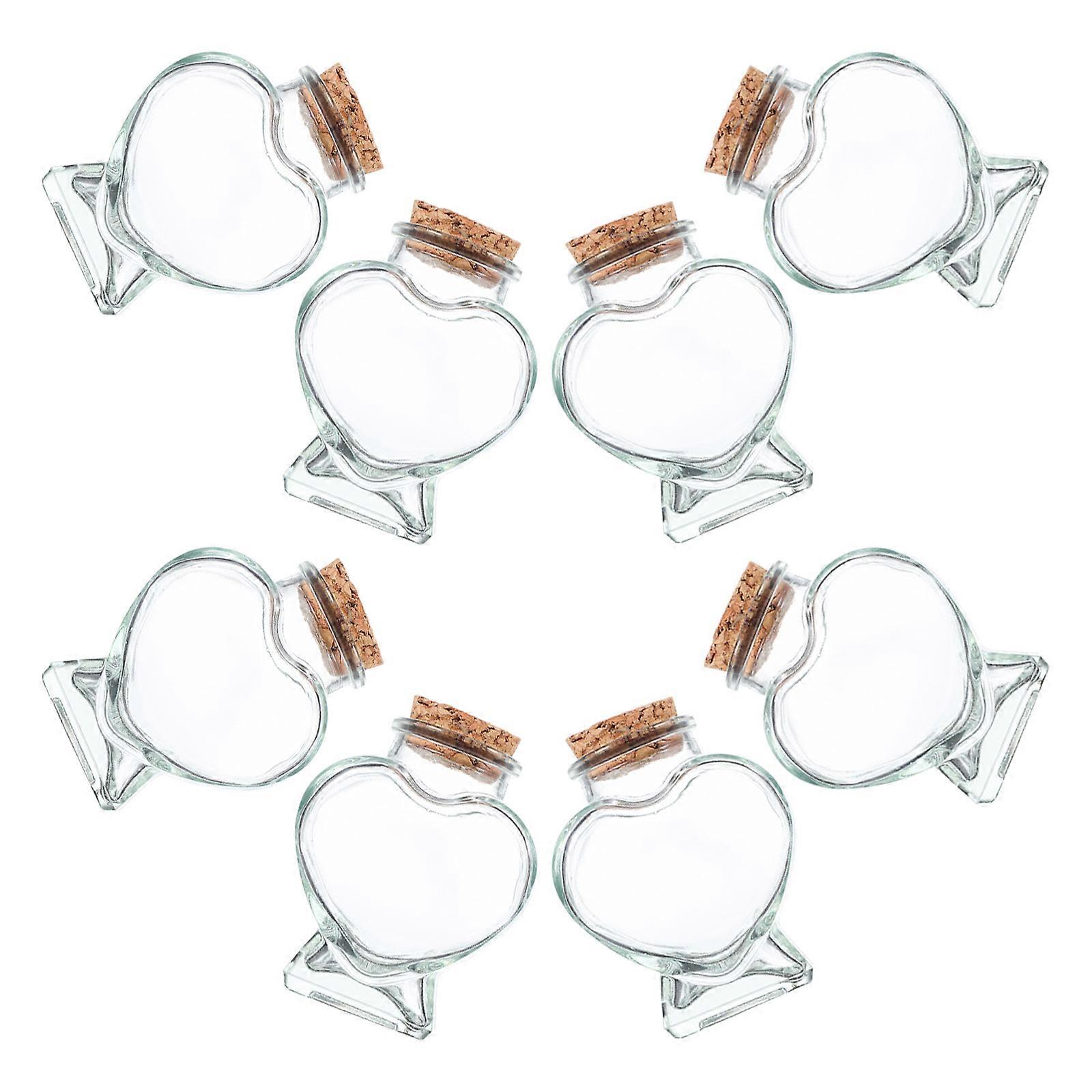 Clear Heart Shaped Glass Container for Storage Use with 8Pcs Mini Bottles