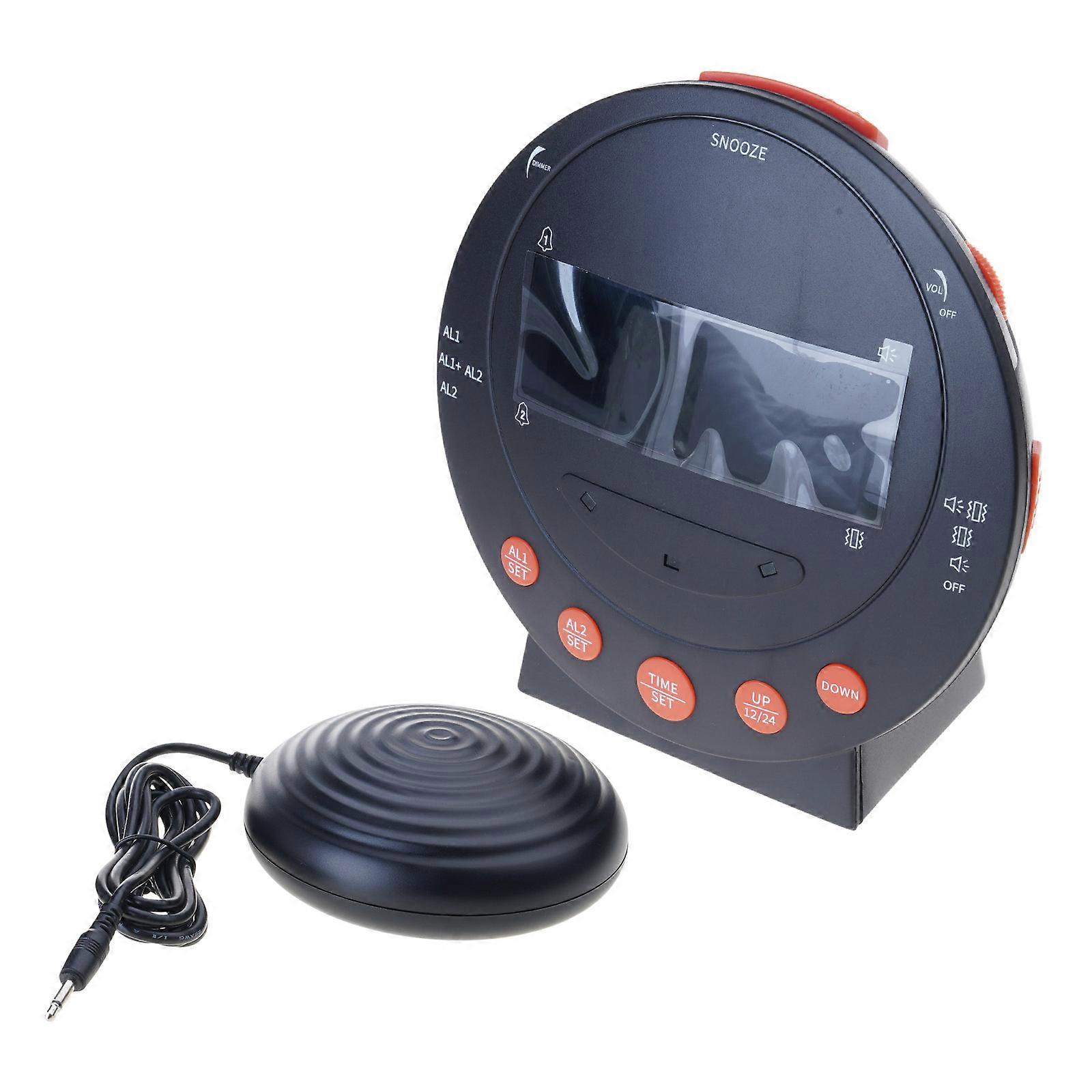 Extra Loud Alarm Clock Vibrating Alarm Clock with Bed Shaker for Heavy Sleeper Large LED Display Digital Bedroom Clock Multicolor