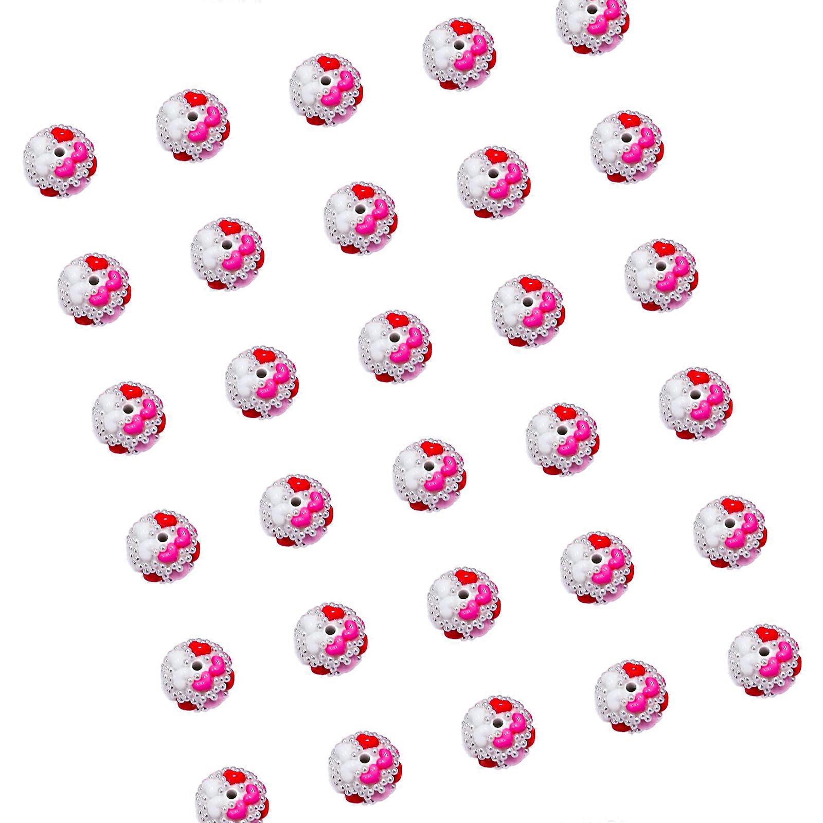 30 Pieces Elegant Heart Beads Designs for Comfort and Longevity Portable for Adding Flairs to Handmade Accessories Multicolor