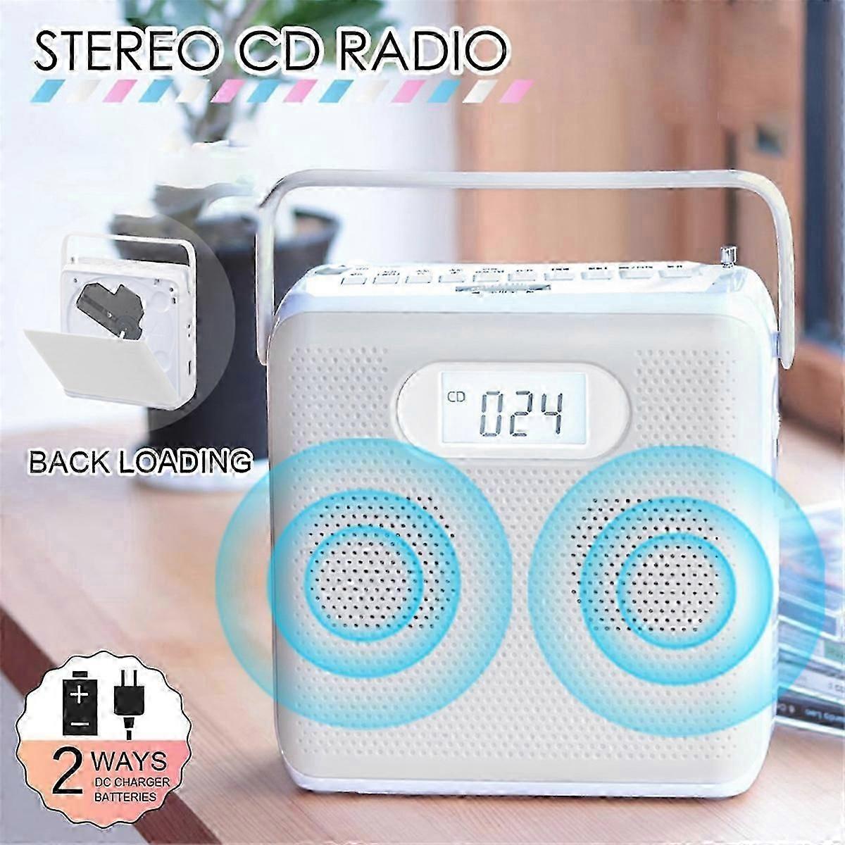 Portable Bluetooth CD Player with Vertical Design, CD Speakers, FM Radio, Support USB, AUX ,and LCD