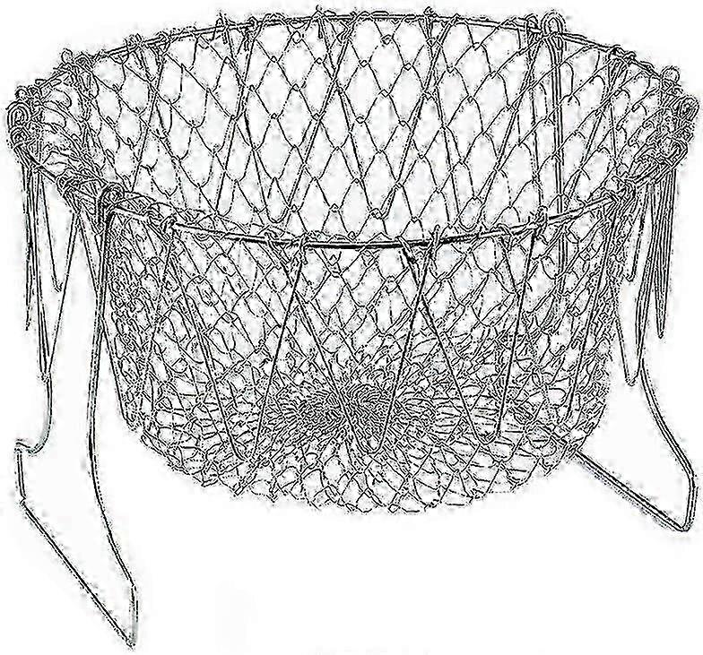 Foldable Multi-Function Stainless Steel Fry Basket,Poaching Boiling Deep Frying Basket