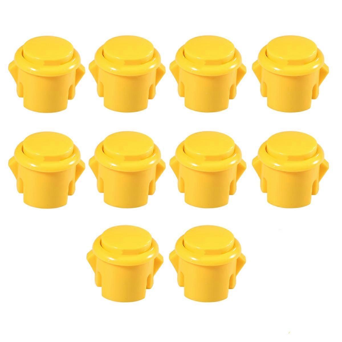 10 Pcs Arcade Buttons 30Mm Responsive Arcade Buttons for Gaming Enthusiasts Yellow