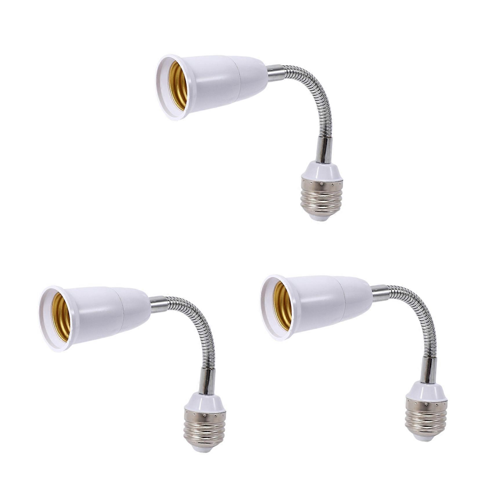 3X LED Light Bulb Lamp Holder Converters Adapter Flexible E27 to E27 20cm Length Flexible Extend Soc
