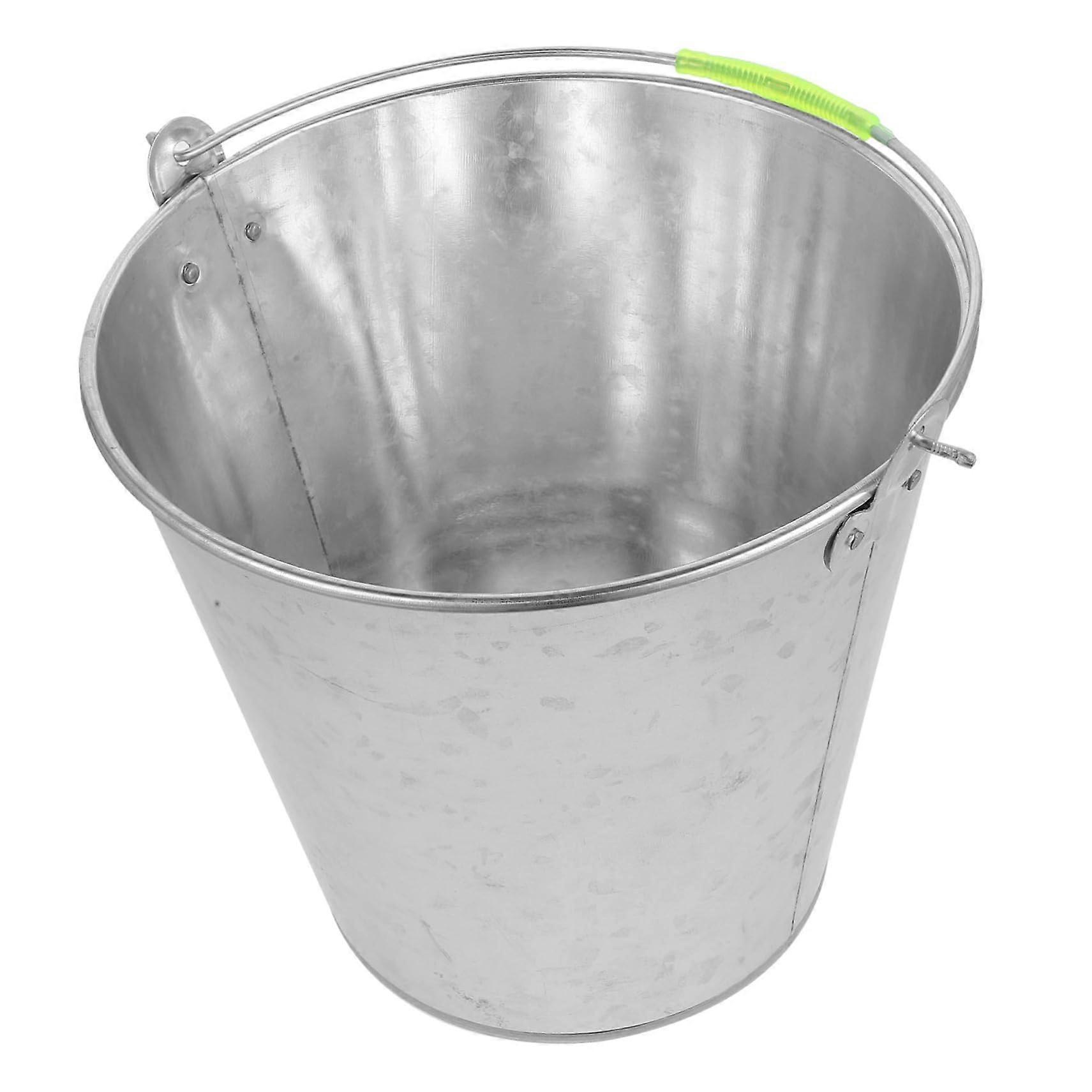 Camping Water Storage Bucket with Handle Large Capacity Metal Container for Cleaning
