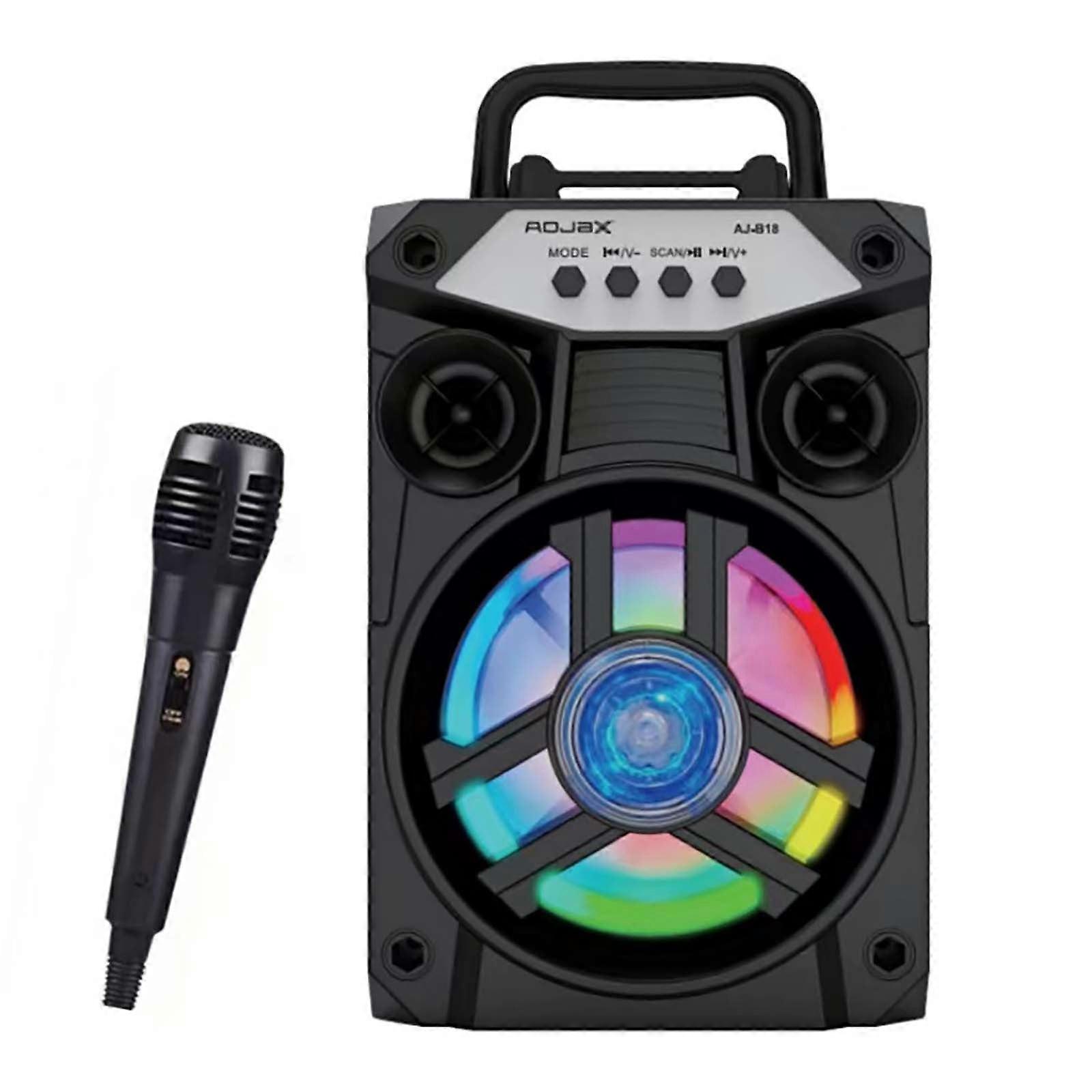 lulshou Portable Bluetooth Speaker with Double Subwoofer Bass, Bluetooth 5.0, FM Radio, Small Stereo Sound System for Home Party