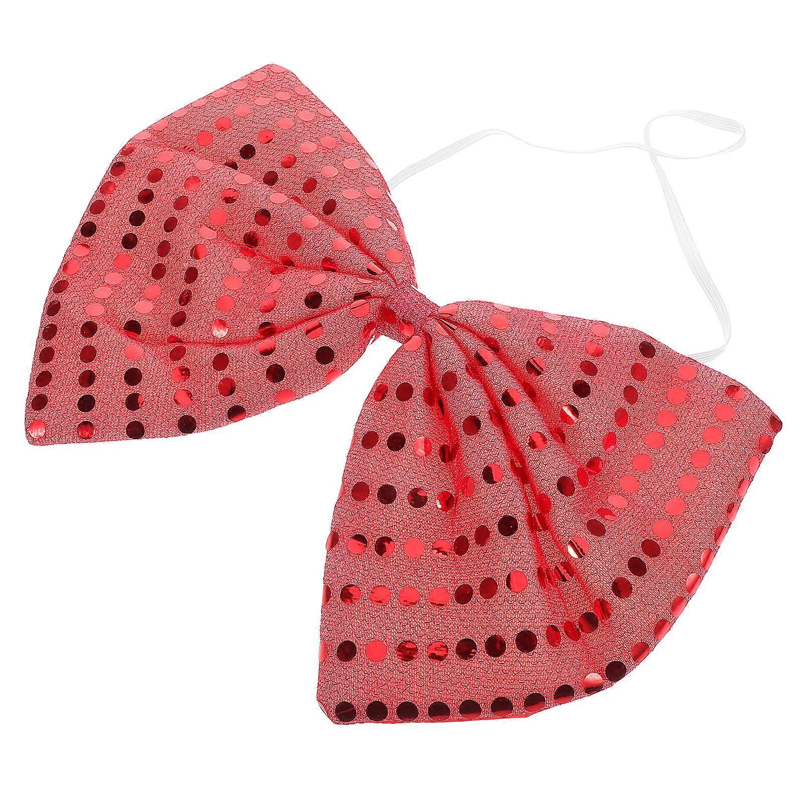 Sequin Bow Tie Large Red Bow Tie for Holiday Decor Accessory