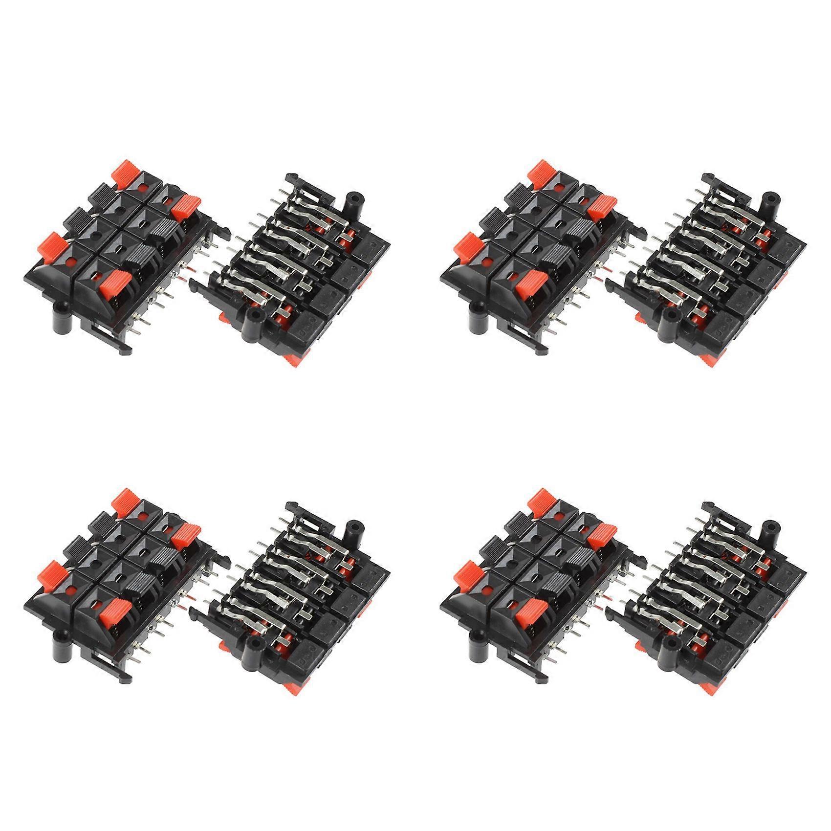 8Pcs 64x40x20mm 8 Positions Push in Jack Spring Load Speaker Terminals