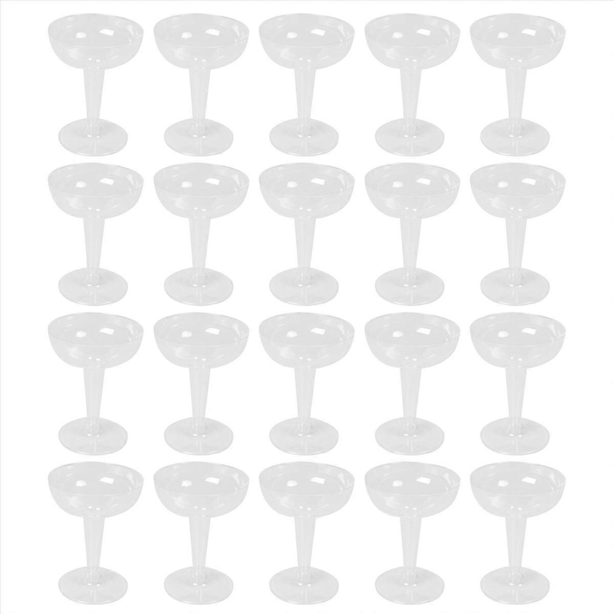 20Pcs Clear Plastic Champagne Glasses for Parties Clear Plastic Cup