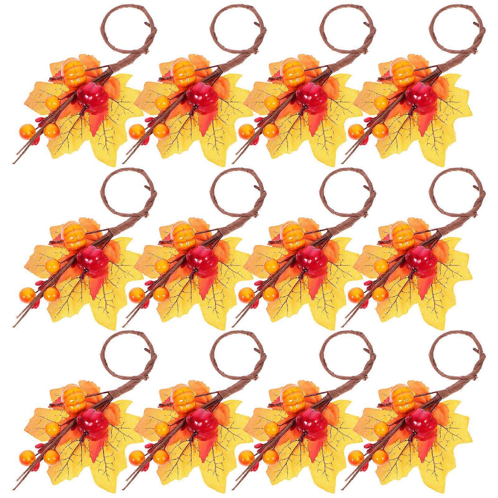 Table Napkin Buckles Maple Leaf Napkin Rings for Decoration 36Pcs