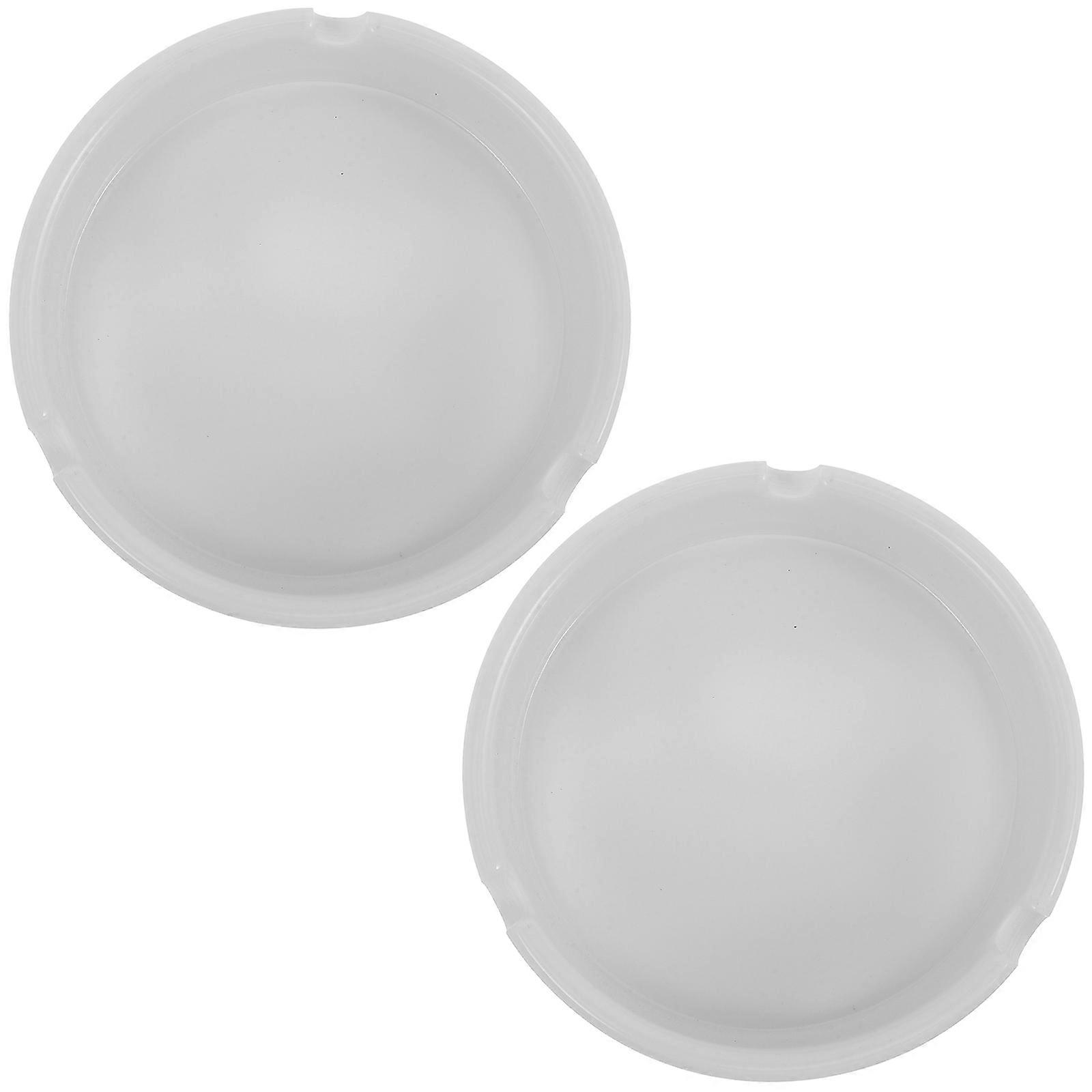 White Melamine Butt Holder Indoor Ashtray 2Pcs for Home