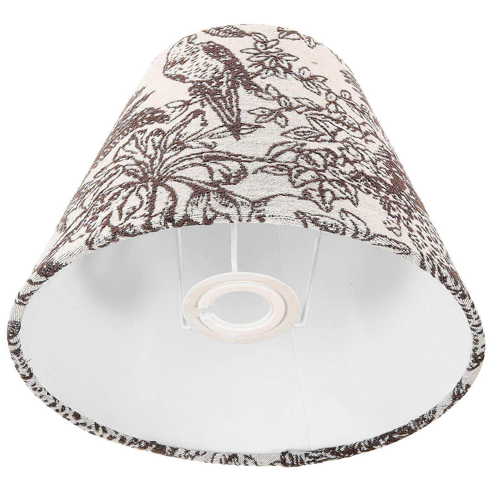 Embroidered Cloth Lamp Shade Coffee Color for Desk Lamp Lampshade Small