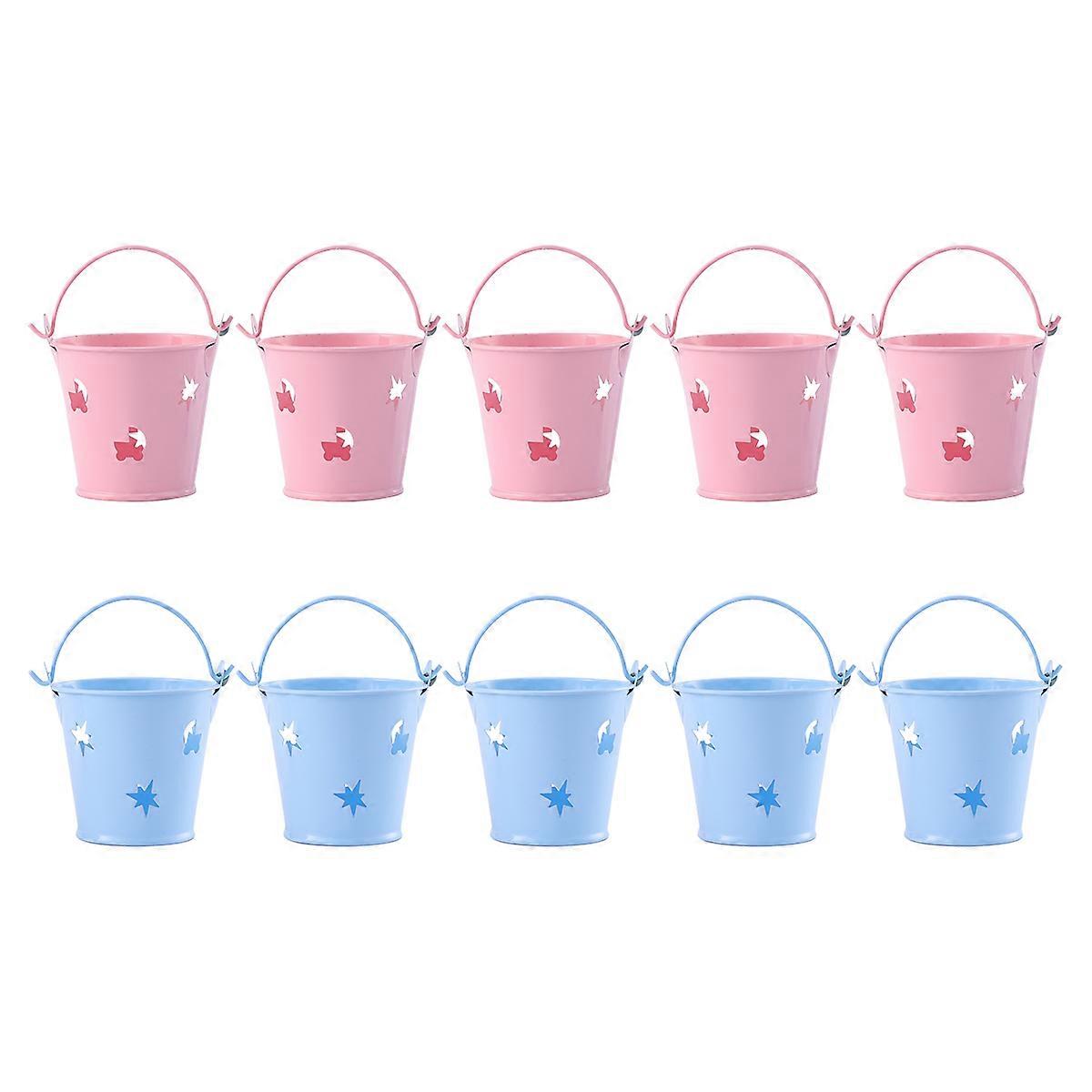 Bucket Holder Creative Iron Buckets for Storage Use 20Pcs Desktop Set