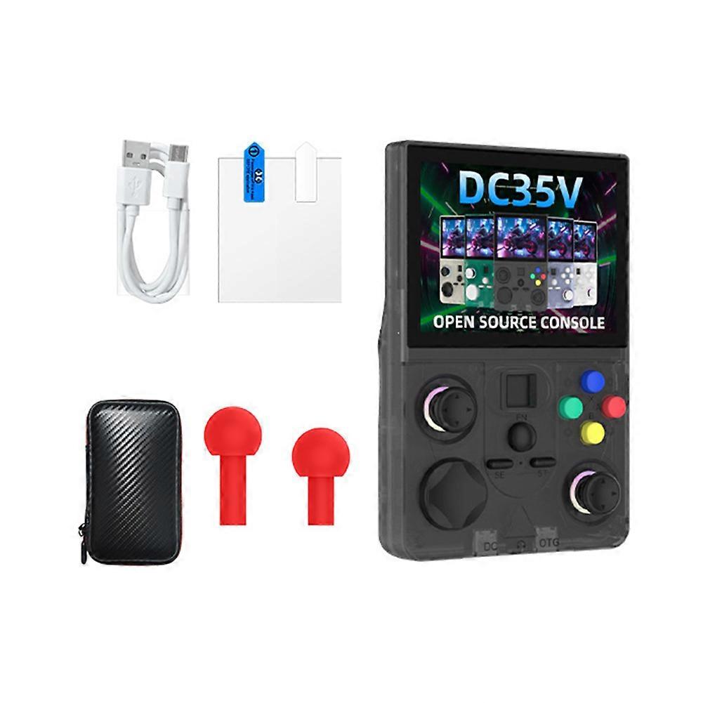 DC35V Retro Handheld Game Console 128G 3.5Inch IPS Screen Portable Pocket Video Player Supports 30+ Emulators Black