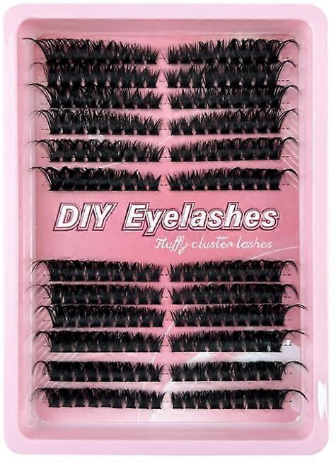Eyelash Extension Kit with 816mm Lash Clusters, SalonQuality DIY Application, 216 Pcs D Curl