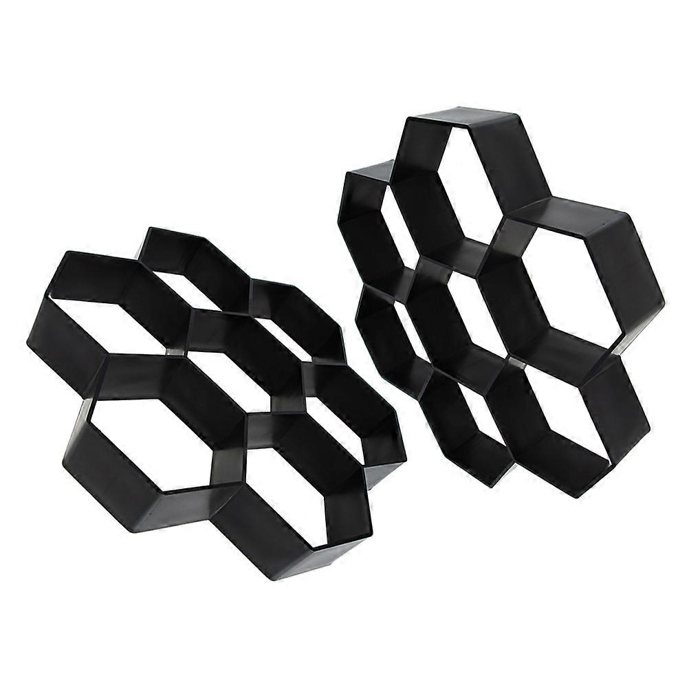 DIY Path Paving Mold Plastic Hexagonal Concrete Paver Molds 2Pcs