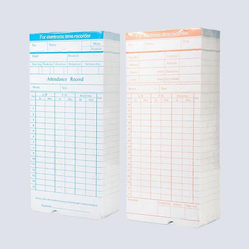 50pcs time card work attendance card thick double-sided 18.8*8.5cm suitable for employee attendance clock recorder