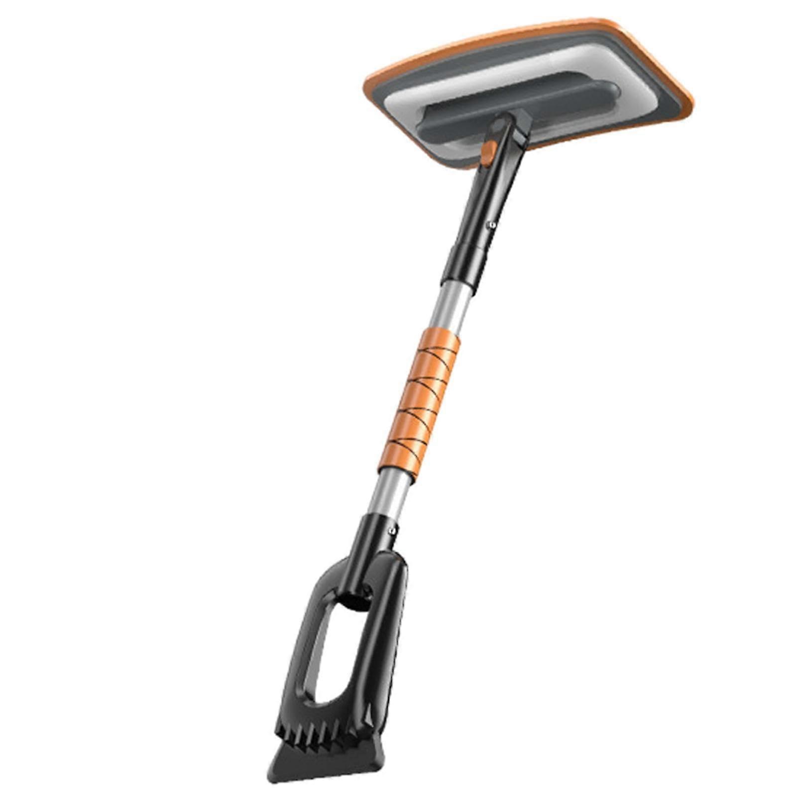 Extendable Car Snow Brush with Ice Scraper, 180° Rotating Handle, Heavy Duty for SUV and Truck