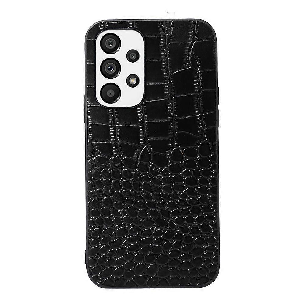 For Samsung Galaxy A73 5G Crocodile Top Layer Cowhide Leather Case