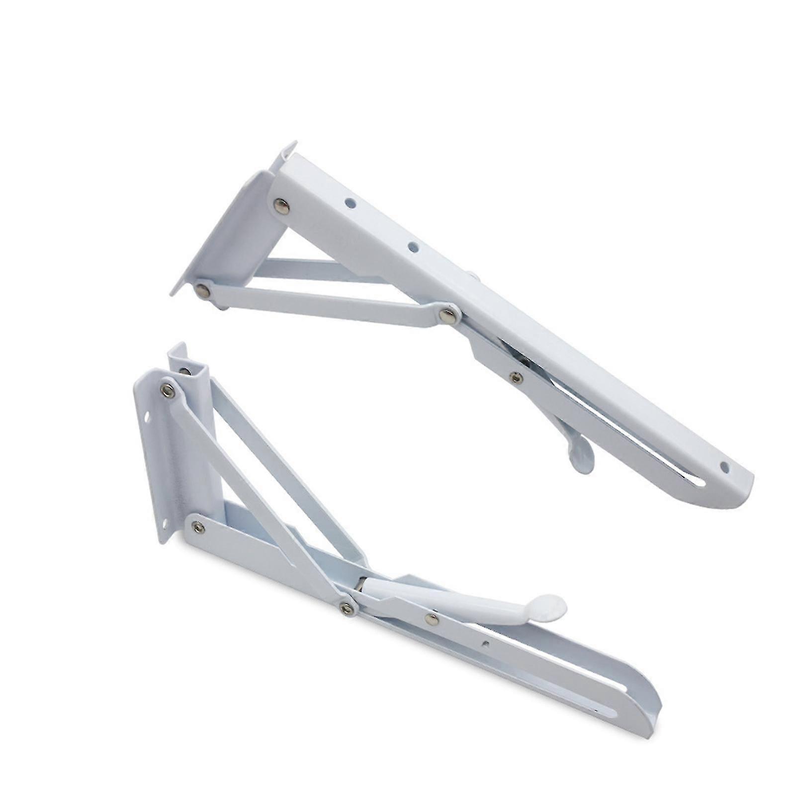 1 Pair Mild White Stainless Steel Triangle K-shape Wall Mount Shelf Brackets