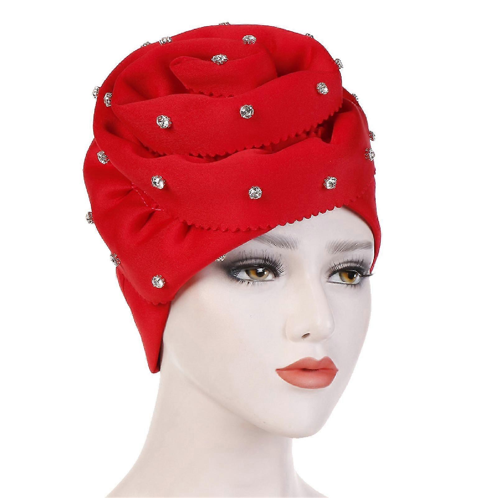 Head Bonnet Solid Color Comfortable Cotton Pre-tied Bonnet Hat For Shopping