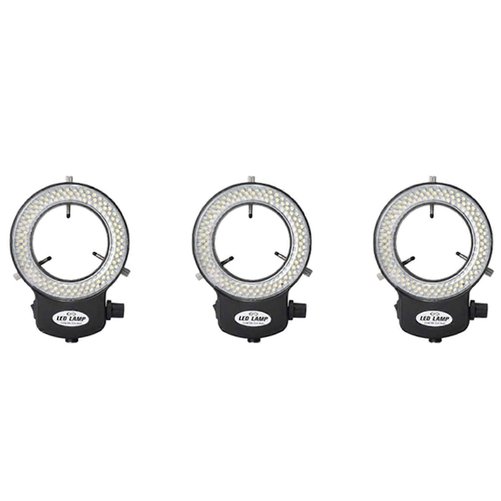 3X Microscope Light-Ring Light Adjustable 144 Lamp Beads LED Light Source Industrial Microscope Ring Illuminator EU Plug