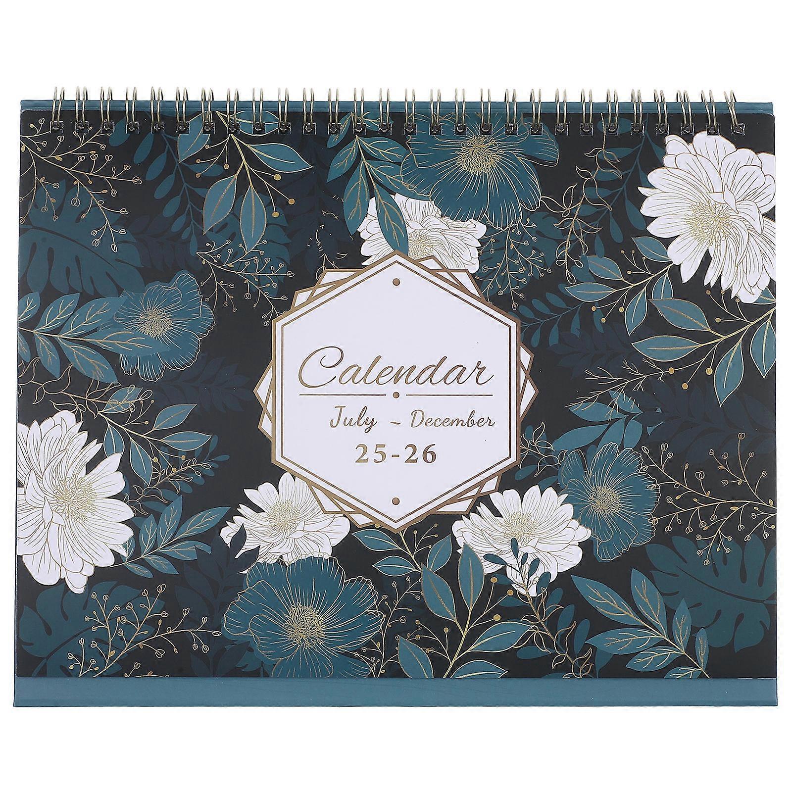 School Monthly Desk Calendar 2025-2026 Planning Scheduling Note Taking Date Tracking Rectangular Flip Design Home School 1Pack